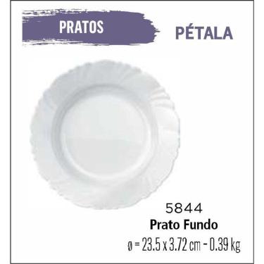 Imagem de Jogo De Prato Pétala 06 Pratos Fundos - Sopa - 23Cm Branco