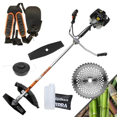 Imagem de Roçadeira Lateral Terra GRH520 À Gasolina 52cc Motor 2 Tempos 2,5HP de Potência 6.500rpm Com Carretel de Nylon + Lâmina Facão + Lâmina 40 Dentes Vídea