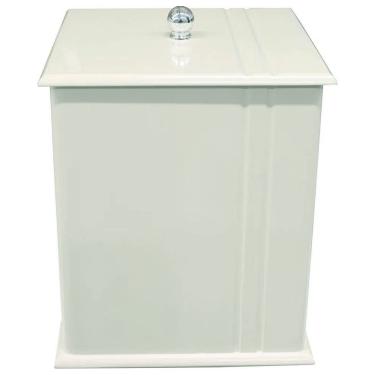 Imagem de Lixeira para Banheiro Mdf Quadrada C/ Frisos 6 Litros Branca