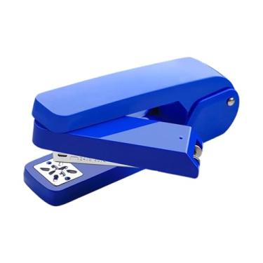 Imagem de harayaa Grampeador giratório com capacidade para 50 folhas, grampeador de mesa giratório compacto, ferramenta manual para escola, construção, casa, Azul