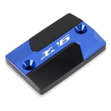 Imagem de Tampa de tanque de óleo CNC para reservatório de freio dianteiro para motocicleta compatível com Y&AMAHA XJ6 XJ6F XJ6N DIVERSION 2009-2014 (azul)