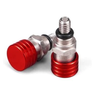 Imagem de BYYINGSUS Válvulas de sangramento de ar de garfo M4x0.7 compatíveis com KTM 85 125 150 250 350 450 500 SX SXF EXC XC XCF XCW XCFW ADV Duke para Hus&qvarna TE FE TC FC (vermelho)