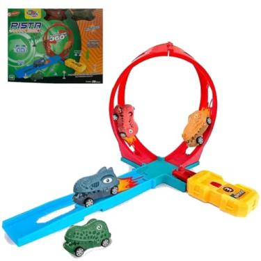 Imagem de Pista de Carrinhos com Looping 360º Dinossauro Infantil Brinquedo Educativo Divertido Kit 9 Peças