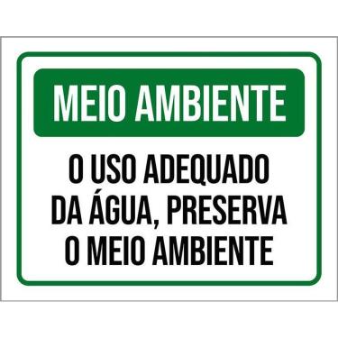 Imagem de Placa Meio Ambiente Uso Adequado Da Água Preserva 36X46