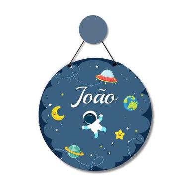 Imagem de Enfeite Porta Maternidade em MDF Personalizado com Nome de Astronauta 