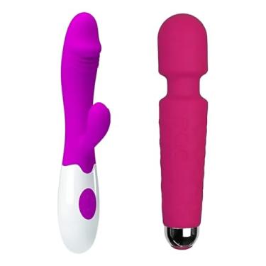 Imagem de Kit Vibrador Feminino Rabbit 10 Velocidade + Varinha Mágica Sortida