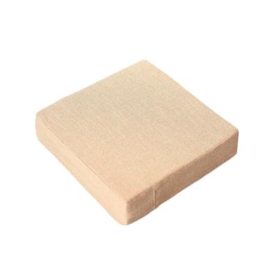 Imagem de pufe Almofada de linho quadrado futon piso tatami almofada removível meditação travesseiro ioga(Beige,50cm)