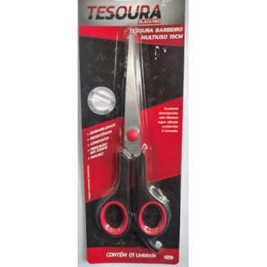 Imagem de Tesoura Profissional Black Red 7" para Barbeiro – Corte Preciso e Estilo Premium