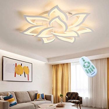 Imagem de Luminária de teto LED para sala de estar com controle remoto escurecimento de teto, lustre moderno simples, luminária de parede para hall de casa, material acrílico, iluminação de teto para