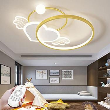 Imagem de Luminária de teto LED com controle remoto, luminária de teto regulável, design moderno, abajur de acrílico, decoração de quarto, sala de estar, luminária de parede, escritório, quarto infant