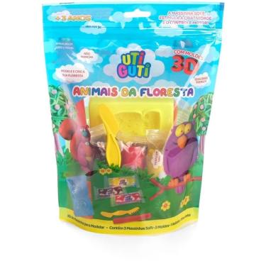 Imagem de Massa p/Modelar Criativa Kit Animais Floresta Utiguti 7pçs
