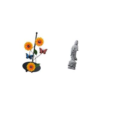 Imagem de Fenteer Porta-lenços Inspirado com Ornamento de Pedra Da Estátua de Guan Yin, Elegante Dispensador de Papel Toalha Feng Shui para Decoração de Corredor, Quart