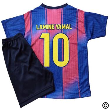 Imagem de Kit Camisa Shorts Infantil Futebol Jogo Treino Tecido Leve Confortável