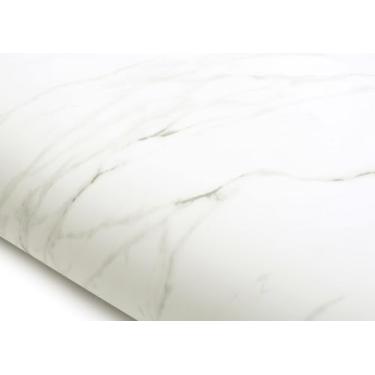 Imagem de ROSEROSA Descasque e cole papel de parede autoadesivo de mármore falso de PVC cobrindo forro de prateleira de balcão Bianco (ST678L: 2,00 pés x 6,56 pés)