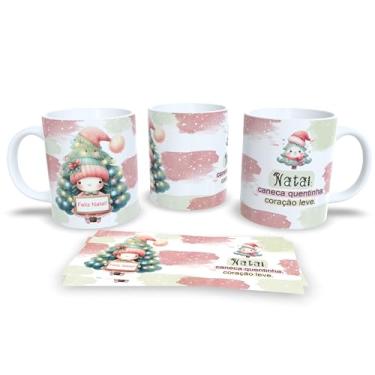 Imagem de Caneca de Natal Decorativa, Porcelana, Design Mágico com Árvore de Natal, Mensagem 'Feliz Natal' (15787)