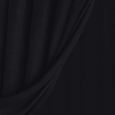 Imagem de Cortina Voil Linho Forro Blackout Largura 6,00 Metros Trilho Suíço Duplo(Preto,2,70)