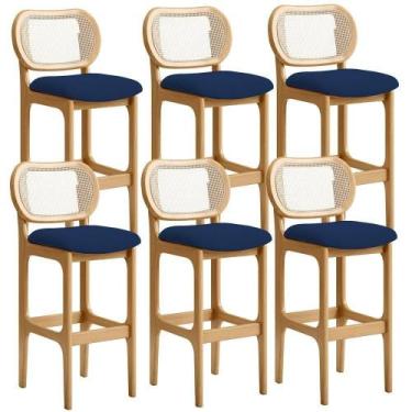 Imagem de Kit 06 Banquetas Altas Para Cozinha Bancada Sala Tela Betta Fixa L02 S