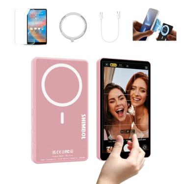 Imagem de Shimbl CP5 Ultra Pink 5" Monitor Sem Fio para Vlog e Selfie com Tela Tática FHD | Controle Reverso para iPhone17/16/15/14/13/Pro/Pro Max/Plus | Fixação Magnética, Alto-Falante Integrado