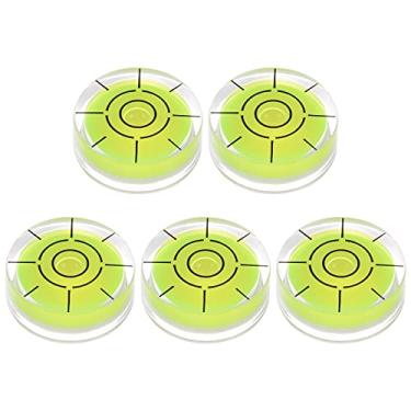 Imagem de Generic 5 peças de nível de bolha redonda 32 x 12 mm mini níveis circulares de precisão para nivelar câmera tripé telescópio toca-discos de oficina, limão