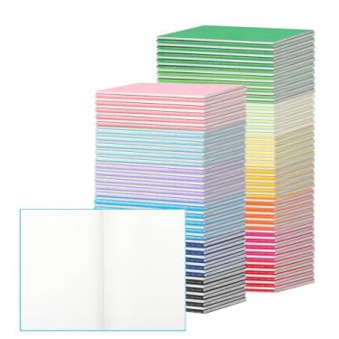 Imagem de Pacote com 150 mini cadernos coloridos em branco, volumosos, cadernos pequenos, 9 x 13 cm, 30 folhas/60 páginas, mini cadernos para crianças, viajantes, estudantes, material escolar (embalagem com 150
