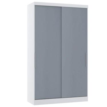 Imagem de Guarda Roupa Modulado 90cm 2 Portas E 4 Gavetas Alpes Luciane Móveis Branco Pf Com Grey Sky Pf