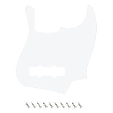 Imagem de Banworks Jazz Bass Pickguard 1 Ply 10-Hole J Bass JB Scratch Plate para EUA/Mexican Modern Style Fender Jazz Bass JT/HB-11 Branco