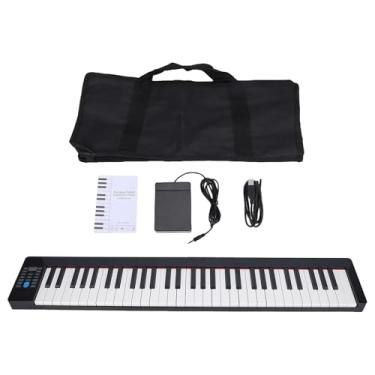 Imagem de Diydeg Piano Com Teclado Dobrável de 61 Teclas, Piano Elétrico Portátil Com Design Dobrável 128 Tons 128 Ritmos 20 Músicas de Demonstração Tela LCD Conexão BT, para Iniciantes e Músicos