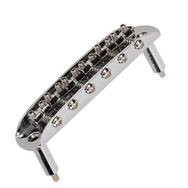Imagem de XUXHOU Ponte de Guitarra Elétrica de Metal Durável, Arremate de 6 Cordas para Jazzmaster, Acessório de Instrumento de Afinação Fácil Com Brilho Metálico, Ponte de Guitarra Elétrica de Metal para