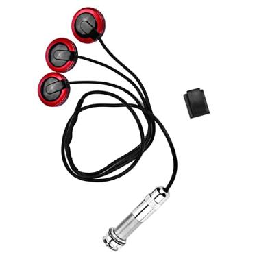 Imagem de Captador de transdutor, captador piezo autoadesivo, microfone transdutor com conector de pino para violão, ukulele, corda de violino, bastão de guitarra no captador