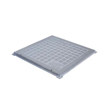 Imagem de Tampa Tampão Chão Alumínio Fundido Quadrado Simples 50x50cm