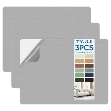 Imagem de TYJLII Patch de reparo de tela, adesivo de tecido impermeável para barraca, cobertura de barco, dossel, guarda-chuva, capa de móveis, toldo, bagagem, sofá. (21 cm x 28 cm - cinza)
