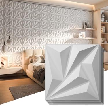 Imagem de Art3d Pacote com 20 painéis de parede 3D decorativos 11,8 x 11,8 polegadas cobrindo 19 pés quadrados - Painéis de parede de PVC com cola para decoração de interiores, sala de estar, escritório e casa