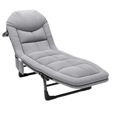 Imagem de Cadeira Espreguiçadeira Aço 200kg, Reclinável com Almofada para Piscina, Praia e Jardim