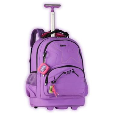 Imagem de Mochila Luluca Rodas Escolar Juvenil Infantil Meninas Juvenil, Cor Lilás