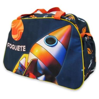 Imagem de Bolsa Infantil Foguete Espacial com Alça Tiracolo | Bolsa Sacola para Passeio e Viagem