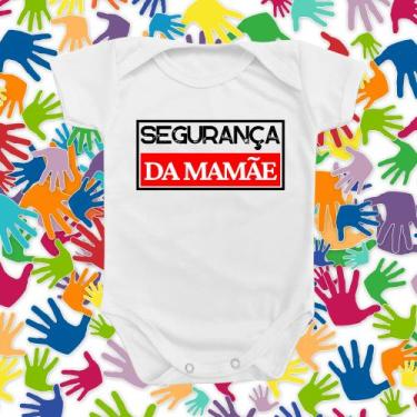 Imagem de Body de Bebê Roupinha Segrança da Mamãe Menino Menina Presente Azul Ro