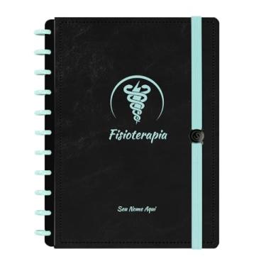 Imagem de Caderno De Disco Iscool Inteligente Personalizado 80 Folhas Profissões Preto Verde Oceano Fisioterapia Grande G