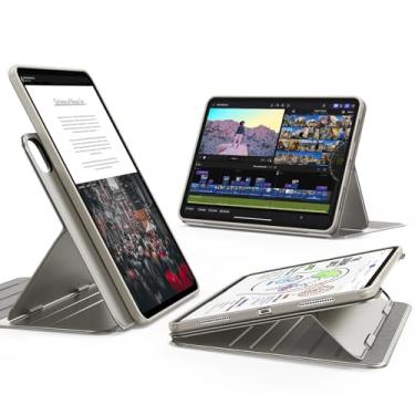 Imagem de ESR Capa para iPad Pro de 11 polegadas 2024 de 5ª geração (M4), capa magnética removível, suporte ajustável para retrato/paisagem com tela elevada, 9 ângulos em pé, série Shift, Titânio