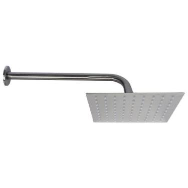 Imagem de Ducha Piscina Chuveiro 20x20cm Escovada Quadrada - Smart DEPOT
