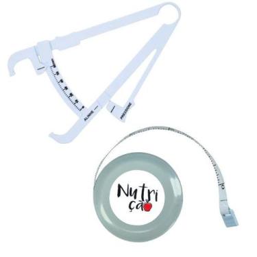 Imagem de Kit Avaliacao Fisica Medir Gordura Corporal Fita Metrica Imc Adipometr