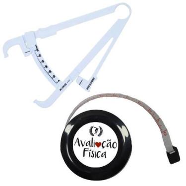 Imagem de Kit Medir Gordura Corporal Fita Metrica Imc Adipometro Avaliacao Fisic