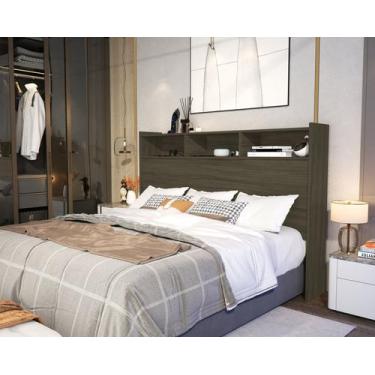 Imagem de Cabeceira Box Queen Melissa 160cm com Nichos para cama Estilo Moderno 