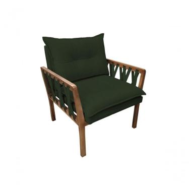 Imagem de Poltrona Decorativa Luxo Safira Dora Bela Cor 0130 Verde Musgo