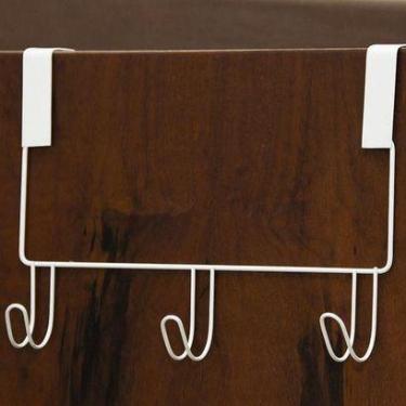 Imagem de Cabide de Porta 3 Ganchos de Aço com Encaixe Branco C760 - PRA VC