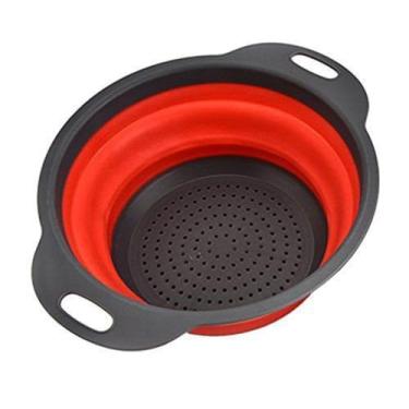 Imagem de Escorredor De Silicone Retrátil, Dobrável E Multiuso. Ideal Para Alimentos E Macarrão. Prático E Compacto