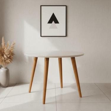 Imagem de Mesa para Sala de Jantar Redonda 4 Lugares 110cm Dani - Cimol