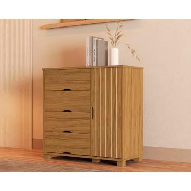 Imagem de Cômoda Para Quarto Estilo Retro Design Moderna Linha Bela (Nature)