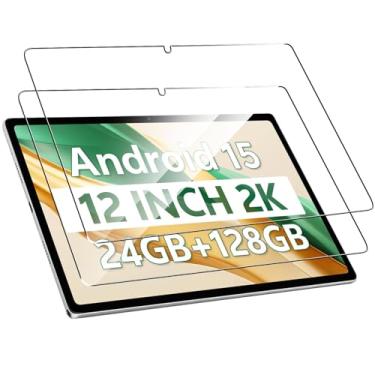 Imagem de Natbok Pacote com 2 protetores de tela compatíveis com SVITOO P12 Android 15 Tablet de 12 polegadas, película de vidro temperado de cobertura total 9H, resistente a arranhões, sem bolhas para SVITOO