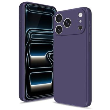 Imagem de Btstring Capa para iPhone 17 Pro, capa de silicone macio com proteção de câmera atualizada, capa fina à prova de choque com forro de microfibra antiarranhões, roxo profundo