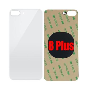 Imagem de 1 pçs/lote tampa de bateria de vidro para iPhone 8 Plus capa traseira de substituição para iPhone 8Plus Big Hole Back Glass Rear Door Case (branca)